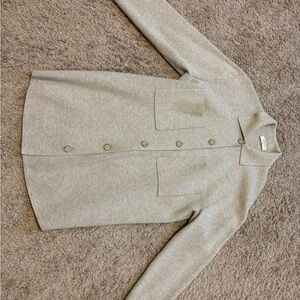 Babaton Beige Collared Knit Top